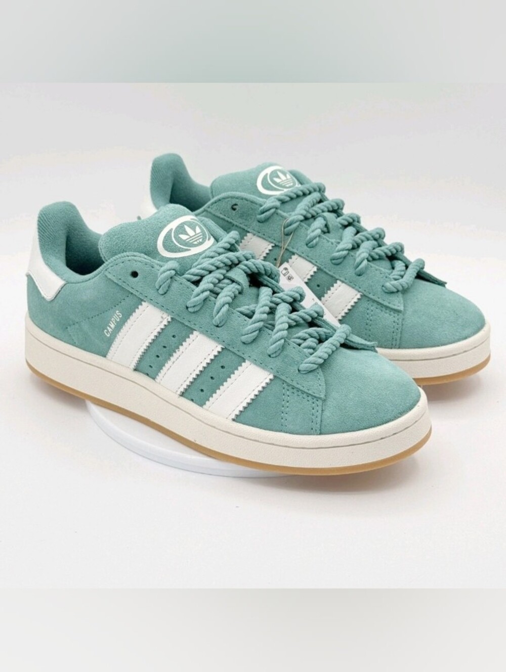 adidas Campus Suede Sneakers in Mint Teal & White